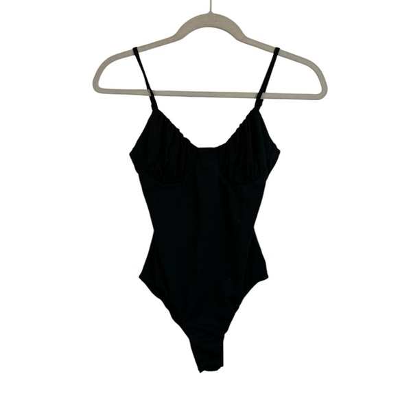 Princess Polly Levey Black Bodysuit with Ruched Cups and Snaps Womens Size US 2 - Picture 5 of 14